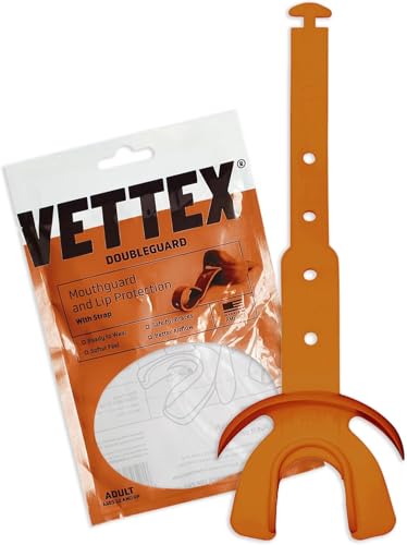 Markwort Vettex Doubleguard Mouthguard for Football, Lacrosse, MMA, Boxing, Braces - Breathable Doubleguard with Lip Protection and Strap, Texas Orange - color: Texas Orange