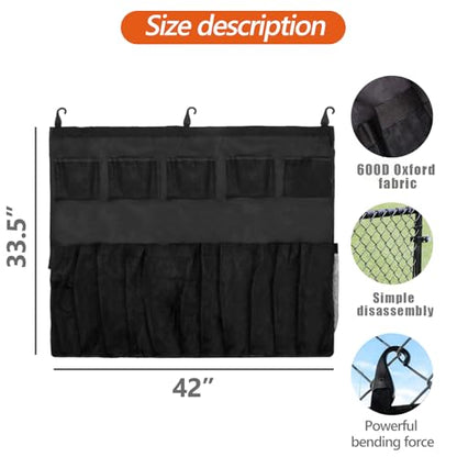 Hanging 12 Bats Baseball/Softball Dugout Organizer, Hanging Bat Bag, 600D Oxford Fabric with Reinforced Fence Hook, Baseball Coaching Accessorie