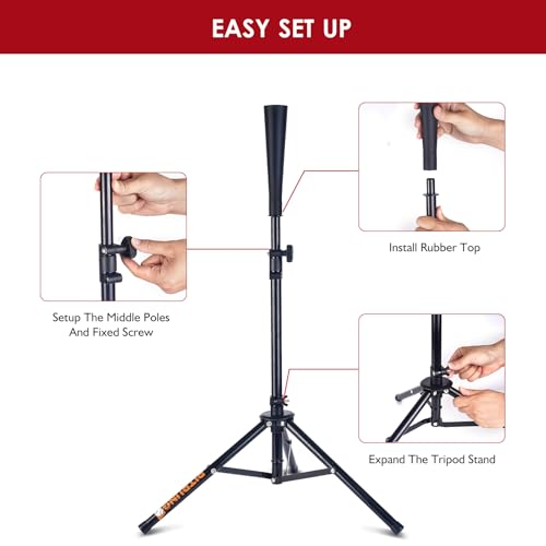 Baseball Softball Tee Batting Tee for Hitting T tee Ball Set Stand Baseball Softball Hitting Pitching Screen Net for Kids Teens Batting Net Set Training Equipment W/Carry Bag for Outdoor