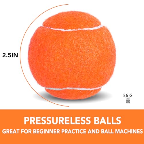 INSUM Bulk Tennis Balls for Beginner – 12 Pack High Elasticity Practice Tennis Balls with Mesh Bag, Suit for Pet Dog Training, Fetching - color: Orange-N