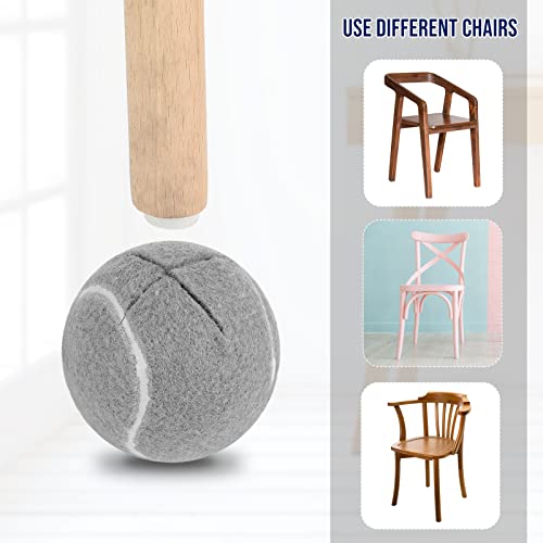 Macarrie 40 Pieces Precut Tennis Balls for Chairs Tennis Ball Chairs Foot Covers for Furniture Leg Classroom Floor Protection Chair Desk Legs Coverings(Gray) - color: Grey
