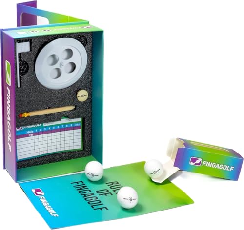 Fingagolf Indoor Golf Game Realistic Golf for Home, Office, or Travel – Unique Gift for Golfers of All Ages - style: All In Set
