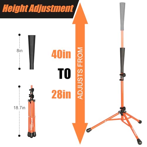 Storgem Batting Baseball tee Softball, Easy to Adjustable Height,Portable Tripod Stand Base Tee for Hitting Training Practice,with Carrying Bag