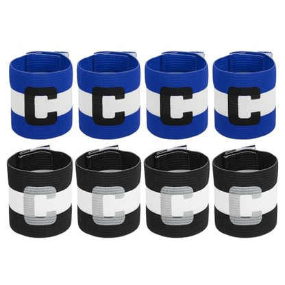 MECCANIXITY Soccer Captain Armband, Captain Arm Bands for Soccer Elastic Captain C Arm Band Sports Captain Armbands for Football Team Training Youth & Adult - color: Black/Blue