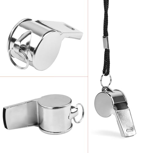 Fya Sports Whistle with Lanyard, Very Loud Stainless Steel Whistle, Ideal for Coaches, Referees, Personal Defense, and Recreation - color: 12PCS