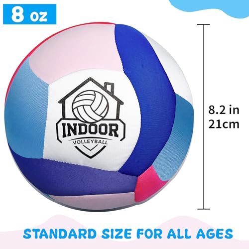 Official Size 5 Soft Indoor Volleyballs for Practicing, Safe and Silent Fabric Volleyball Ball for Youth Beginners, Realistic Feel and Bounce Volleyballs Trainer for House Yard Training
