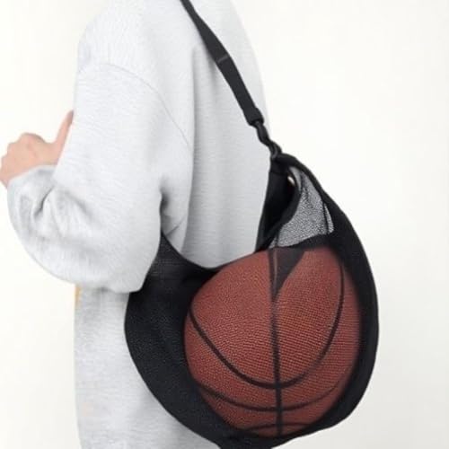 Large Capacity Mesh Sports Ball Bag Oxford Crossbody Shoulder Gym Training Sack for Basketball Football Volleyball