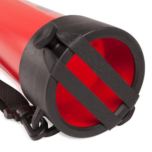 Gamma Sports Tennis Ball Tube Pickup – 18-Ball Capacity with Carry Strap and Durable Rubber End Caps with Fence Clips – Quick Court Cleanup Tool for Players, Coaches & Instructors - color: Red