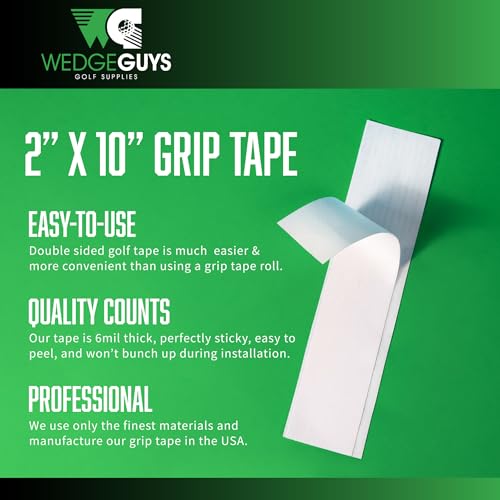 Wedge Guys Professional Golf Grip Tape 2" x 10" Solvent Activated Double Sided Adhesive Strips for Regripping Golf Clubs - color: Deluxe Kit