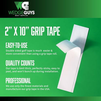 Wedge Guys Professional Golf Grip Tape 2" x 10" Solvent Activated Double Sided Adhesive Strips for Regripping Golf Clubs - color: Deluxe Kit