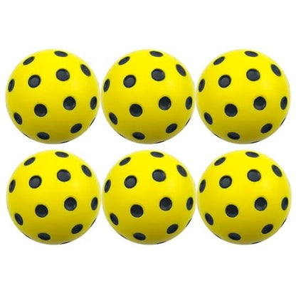 Silent Pickleball Balls for Indoor/Outdoor Practice Quiet Foam Balls 6-Pack with a Mesh Bag