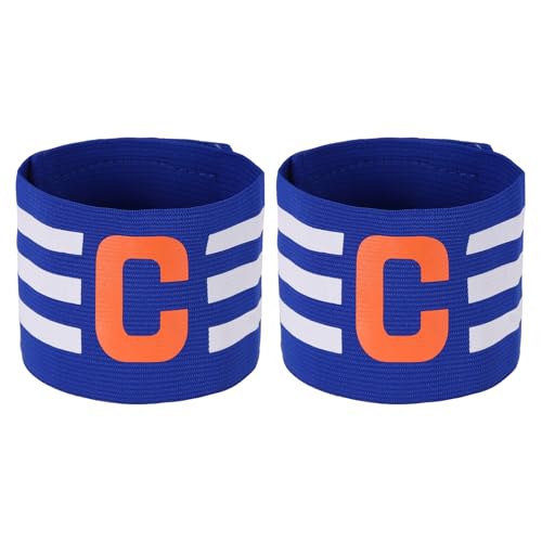 Captain Arm Bands for Soccer, Soccer Captain C Armband, Classic Striped Elastic Protective Arm Badge Player Bands - color: Blue
