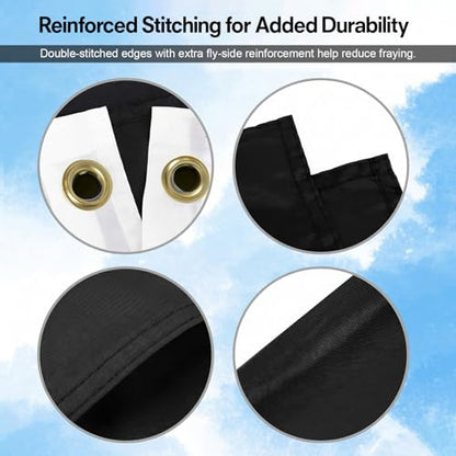 DMSE Solid Black Flag, 3x5 Flag, UV Resistant, Fade Resistant Material with Metal Grommets (3ft x 5ft), (Nylon), (Black) - color: Black, size: Nylon (3 x 5 ft)