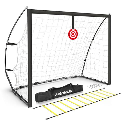 Portable Soccer Goal for Backyard, Kids Youth Adults Soccer Goal Set with Net + Ground Stakes, Soccer Target and Agility Speed Training Equipment - style: 6 x 4 Feet