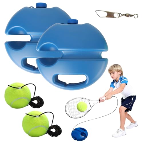 Tennis Buddy, Tennis Trainer, Solo Practice Rebound Ball with Weighted Base, PortableTennis Training Equipment for Beginners, Backyard Training Aid, Self Return Practice Tool - color: 2 base 2 tennis ball