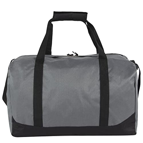 24 Pack Bulk Duffle Bags Wholesale by the Case for Homeless, Sports Teams, and Duffle Bags for Foster Kids (All Grey Pack) - color: All Grey Pack