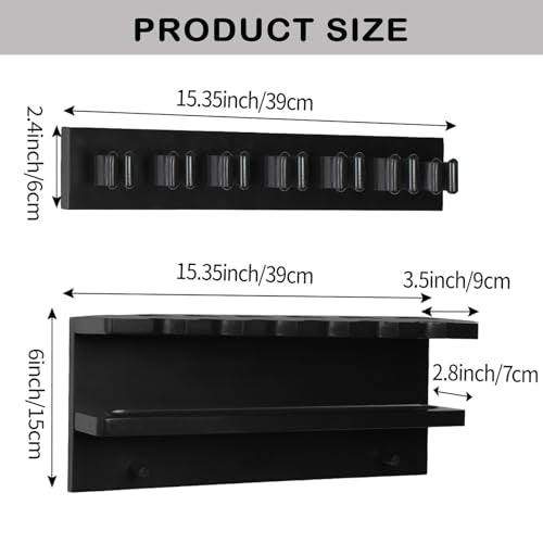 Pool Stick Holder Wall Mount for 7 Cues, Wooden Billiards Pool Cue Rack, Pool Cue Holder Pool Table Accessories Equipment Organizer, Pool Cue Rack Billiards Accessories for Game Room Men Cave- Black - size: Standard