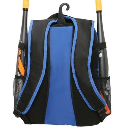 Athletico Youth Baseball Bag - Bat Backpack for Baseball, T-Ball & Softball Equipment & Gear | Holds Bat, Helmet, Glove | Fence Hook - color: Blue