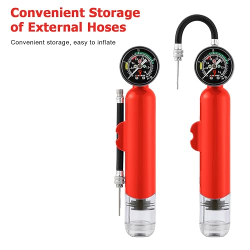 Portable Air Pump, Waterproof Handheld Air Pump with Pressure Gauge for Basketballs Soccer Balls and More