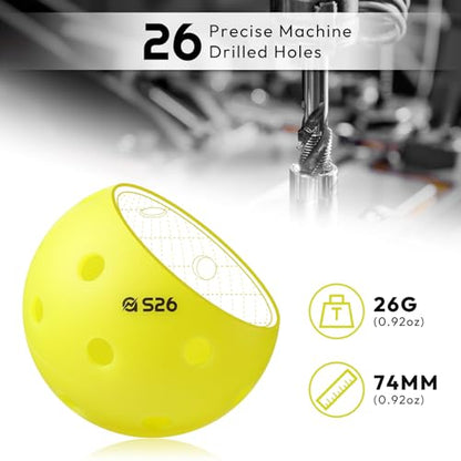 A11N SPORTS S26 Indoor Pickleballs- Consistent Bounce, Easy to Control and Durable Application - USAPA Approved - Ideal for All Ages - Available in Blue and Yellow