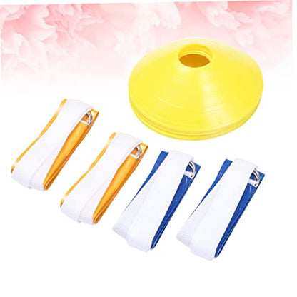 KESYOO 8Pcs American Football Waist Flags with Training Marker Cones Durable Belts with Blue and Yellow Flags for Sports Games and Activities