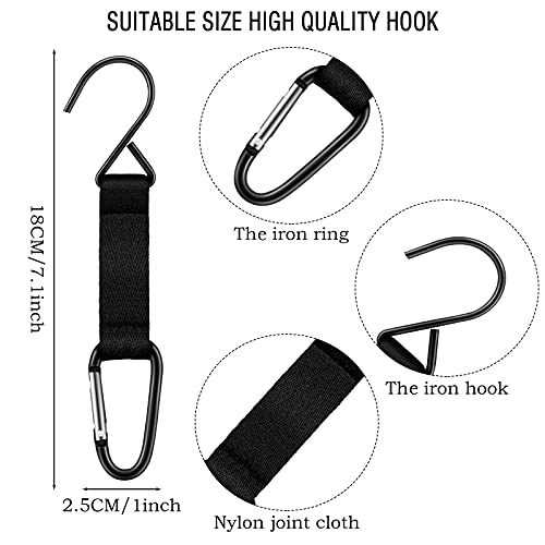Hungdao Nylon Fence Hooks - Multifunctional Hanging Buckles for Baseball & Softball Equipment(Black Hook,12 Pieces)