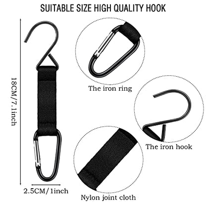 Hungdao Nylon Fence Hooks - Multifunctional Hanging Buckles for Baseball & Softball Equipment(Black Hook,12 Pieces)