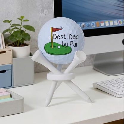 Dad Gift for Fathers Day, Golf Birthday Gift for Dad Father Papa Golfers Lovers Golfing Fan,, 2 Pcs Golf Ball Tabletop Display Stand Holders Gifts Decor, 3 tees