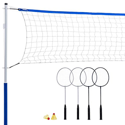 Franklin Sports Badminton Set - Portable Badminton Set - Adult and Kids Badminton Net - Perfect Backyard/Lawn Game - Includes 4 Badminton Racquets - Recreational - style: Recreational