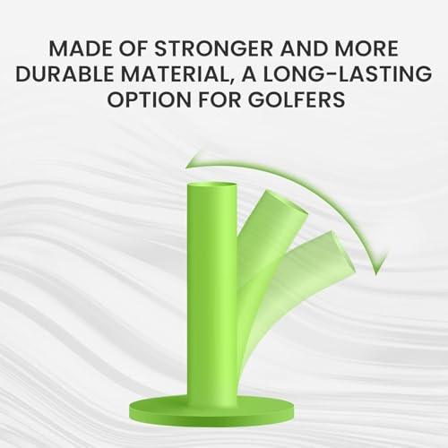 FINGER TEN Golf Rubber Tees Value 6 Pack with 6 Plastic Tees 3 1/4 Inch, Driving Range Tee Easy to Find Stable Durable for Golf Mats Turf Practice, Mixed Size 1.5" 2.25" 2.75" 3" 3.13"