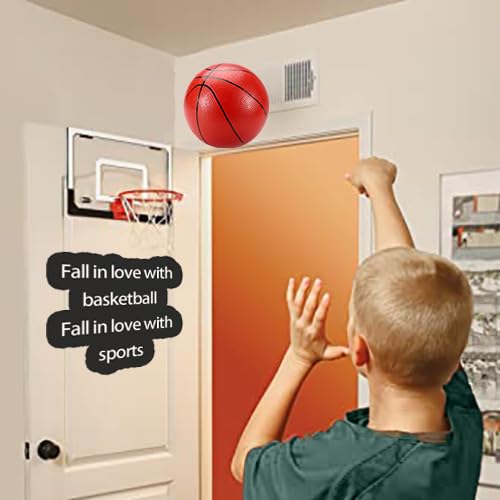 Mini Basketballs Orange 2 Pack 5" Set with Pump Needle Durable Material for Mini Hoop 3+ Years Toddlers Kids Teenagers for Pool Indoors Outdoors