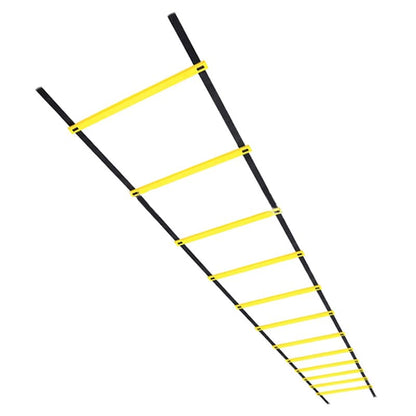 Speed Training Ladder Durable Nylon Footwork Ladder for Football Sports Agility Training, Adjustable for Indoor Outdoor Use, Yellow - 20.5x1.6in, 12 Sign Discs