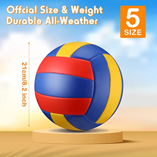 HyDren 4 Pack Outdoor Volleyball with Pump, Recreational Beach Volleyball Bulk for Beginners, Competitive, Recreational Play Game, Indoor Gym Training, Official Size Back to School