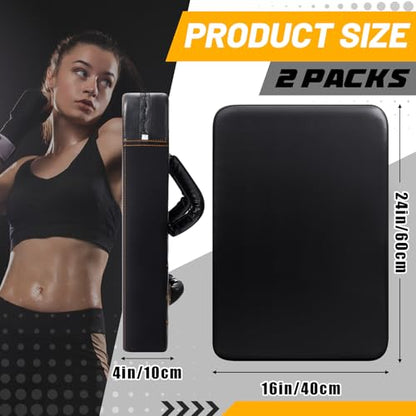 Dunzy Sports Blocking Pads 24 x 16 Inch Training Kick Pad Standard Basketball Contact Pad with Handles for Soccer Football Hockey Martial Arts MMA Karate Kickboxing Lacrosse Practice, Black