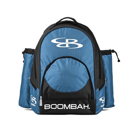 Boombah Tyro Baseball/Softball Bat Backpack - 20" x 15" x 10" - Holds 2 Bats up to Barrel Size of 2-5/8" - color: Black/Columbia Blue