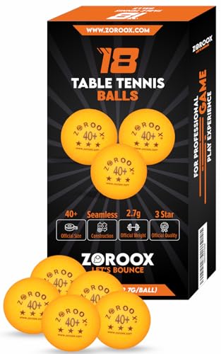 High-Performance 3-Star Table Tennis Balls - Pack of | 9, 18, 36 or 72 | Orange or White | 40+ ABS Competition Grade Ping Pong Balls - color: Orange, style: Pack of 18 Balls