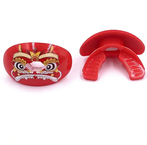 Sports Mouth Guard - EVA Reusable Teeth Protector for Boxing, MMA, Rugby & Sports Training，Rugby mouthguard (Mini Red Lion) - color: Mini Red Lion