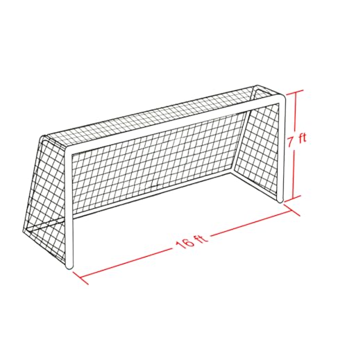 Luwint Soccer Goal Net Durable Polyester Goalie Replacement Netting (White) - size: 16 x 7 Ft