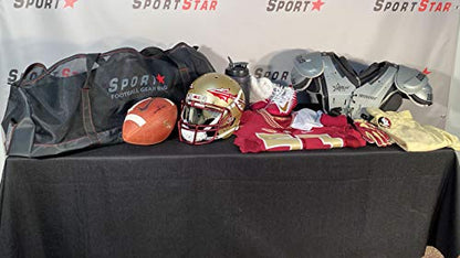 SportStar Football Equipment Gear Bag: Large Heavy Duty Mesh Travel Duffel Bag
