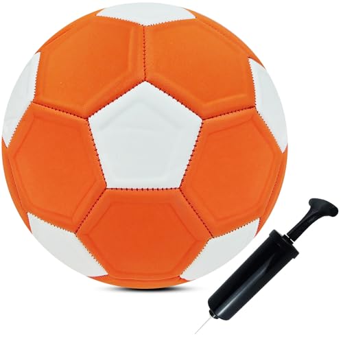 ABAJI Soccer Ball Size 3 4 5 Foam Outer Material Super Lightweight Bouncy Indoor Practice Training Boys Girls Gift Anti Exploded Indoor Come with Pump Needle - style: Size 5
