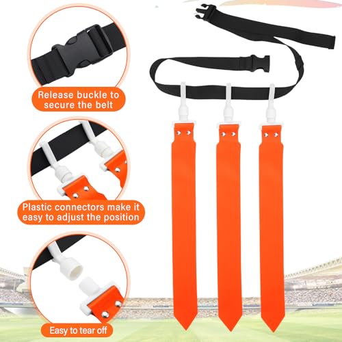 Junkin 6/8/10 Players Flag Football Sets Adjustable Football Belts and Flags for Youths Teens Kids Adults Players Sports Team