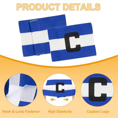 MECCANIXITY Soccer Captain Armband, Captain Arm Bands for Soccer Elastic Captain C Arm Band Sports Captain Armbands for Football Team Training Youth & Adult - color: Green/Red/Yellow/Blue