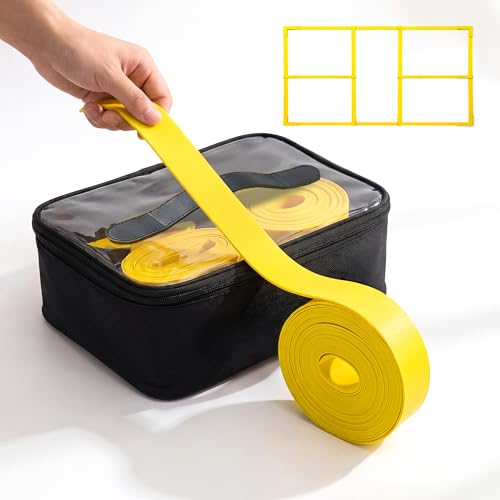 Magnetic Portable Pickle Court Marking Kit, Temporary Pickleball Court Lines, Pickleball Court Lines System in Standard Court Dimensions, No Measuring Needed, Net Not Included - color: Yellow Pickleball Court Lines
