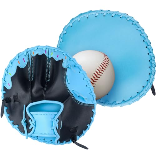 1 Pack Ice Cream Pancake Baseball Training Glove for Right Hand Throw Sizes 10 Soft PVC Infield Fielding Glove for Youth Players, Sturdy Practice Gear for Ground Balls & Defense Drills