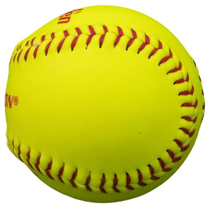 Baden | USA (ASA) Approved | Official League Fastpitch Softballs | Perfection Leather or Composite | 11" or 12" | Optic Yellow | One Dozen - size: 11"