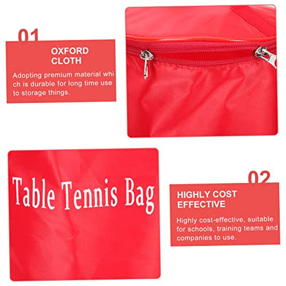 POPETPOP Portable Pingpong Ball Holder Bag Zipper Sports Balls Organizer Sturdy Nylon Carrying Case for Table Tennis Easy to Carry for Players