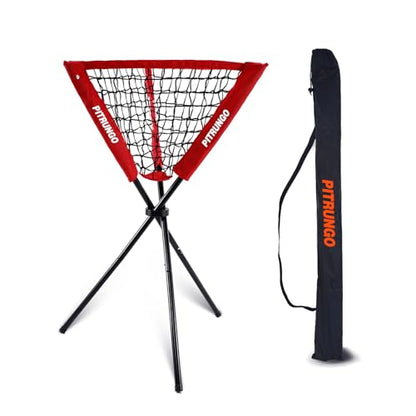 Baseball Softball Ball Caddy Portable Batting Practice Baseball Bat Bags | Use During Training and Drills | Save Your Back No More Bending | Holds up to 60 Baseballs | Instant Setup