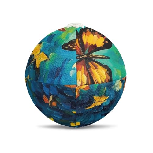 SYtrade Recreational Football Game Footballs PU Composite Leather Footballs for Training Indoor Outdoor - color: Butterfly Yellow Green