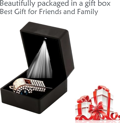 Whistle,Rhinestone Sports Whistle with Keychain for Coach/Referee/Training/Lifeguard/Teachers(Gold) - color: Red