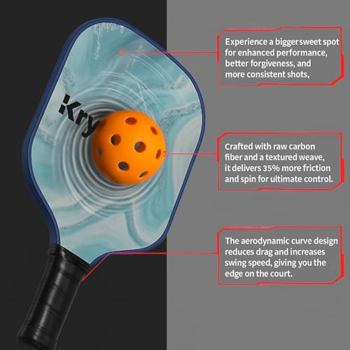 Kryndavox Pickleball Paddle Set of 1，USAPA Approved Carbon Fiber/Fiberglass Pickleball Racket for Men and Women - color: Carbon Fiber
